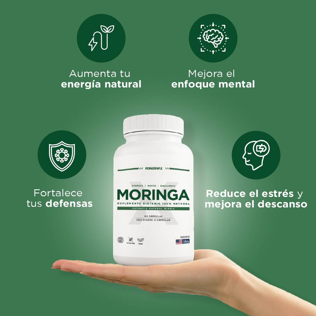 Moringa Powernax 500 mg – Energía limpia, sin cafeína ni crash
