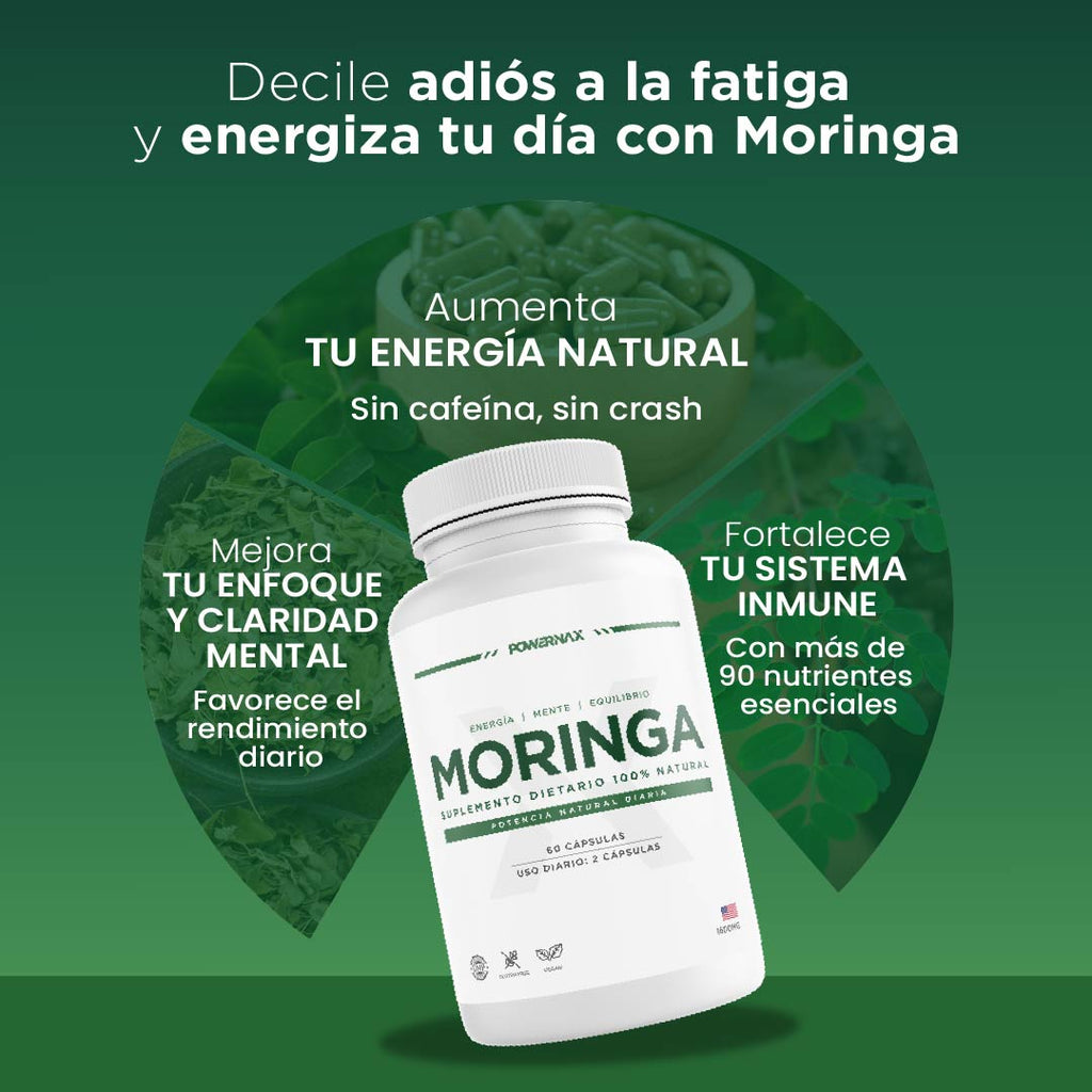 Moringa Powernax 500 mg – Energía limpia, sin cafeína ni crash