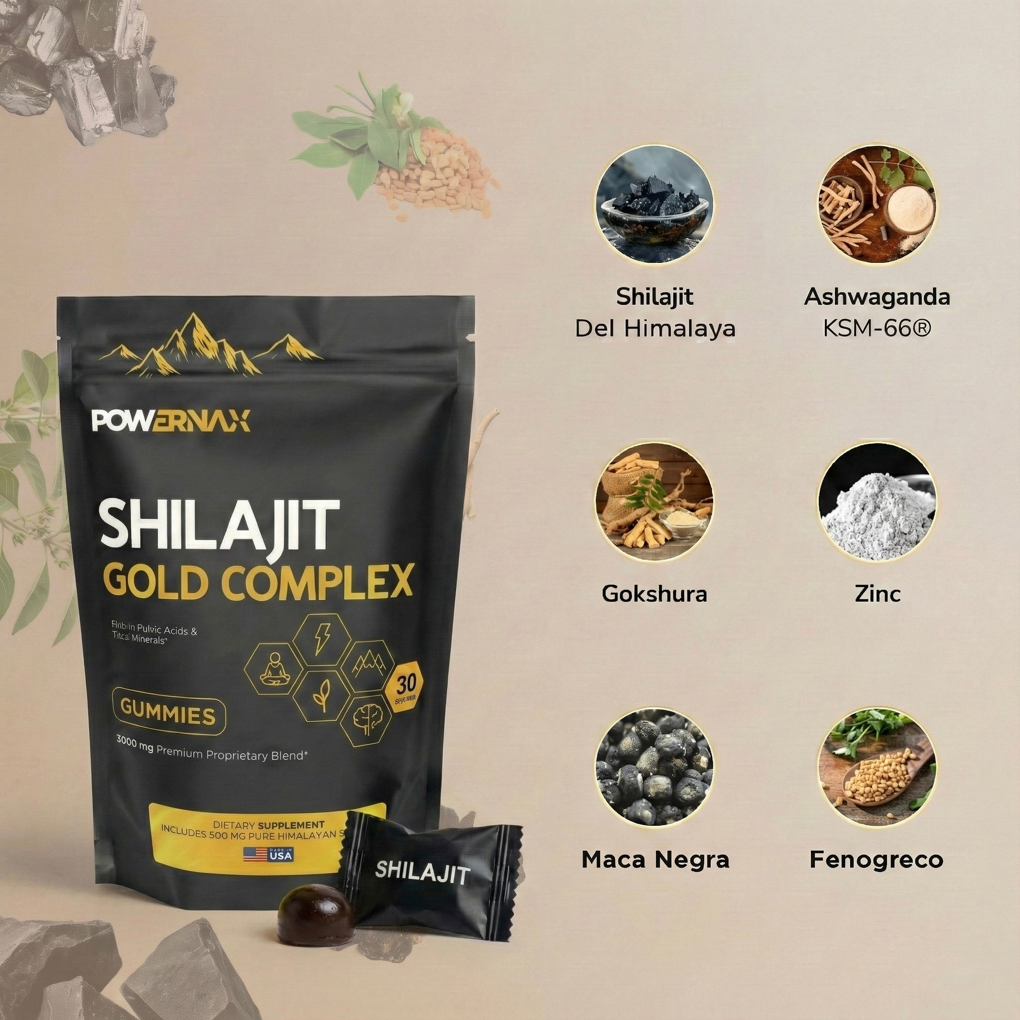 Gomitas de Shilajit del Himalaya