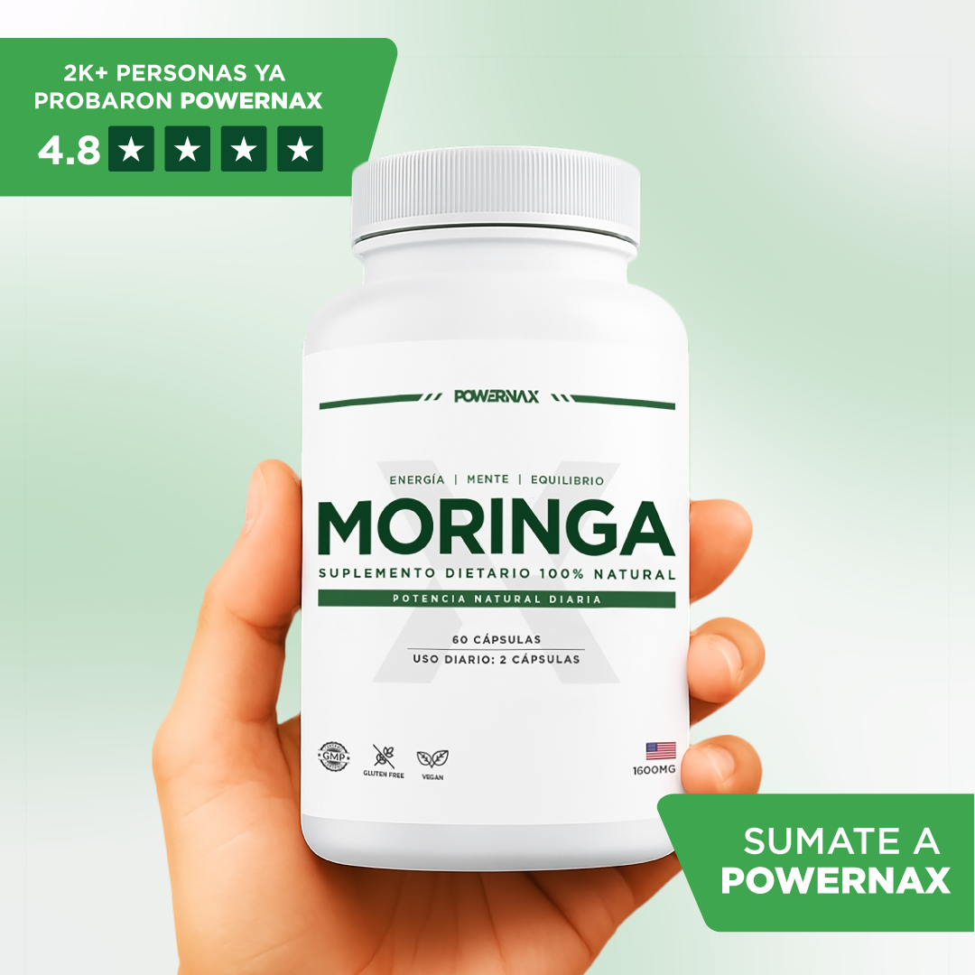 Moringa Powernax 500 mg – Energía limpia, sin cafeína ni crash
