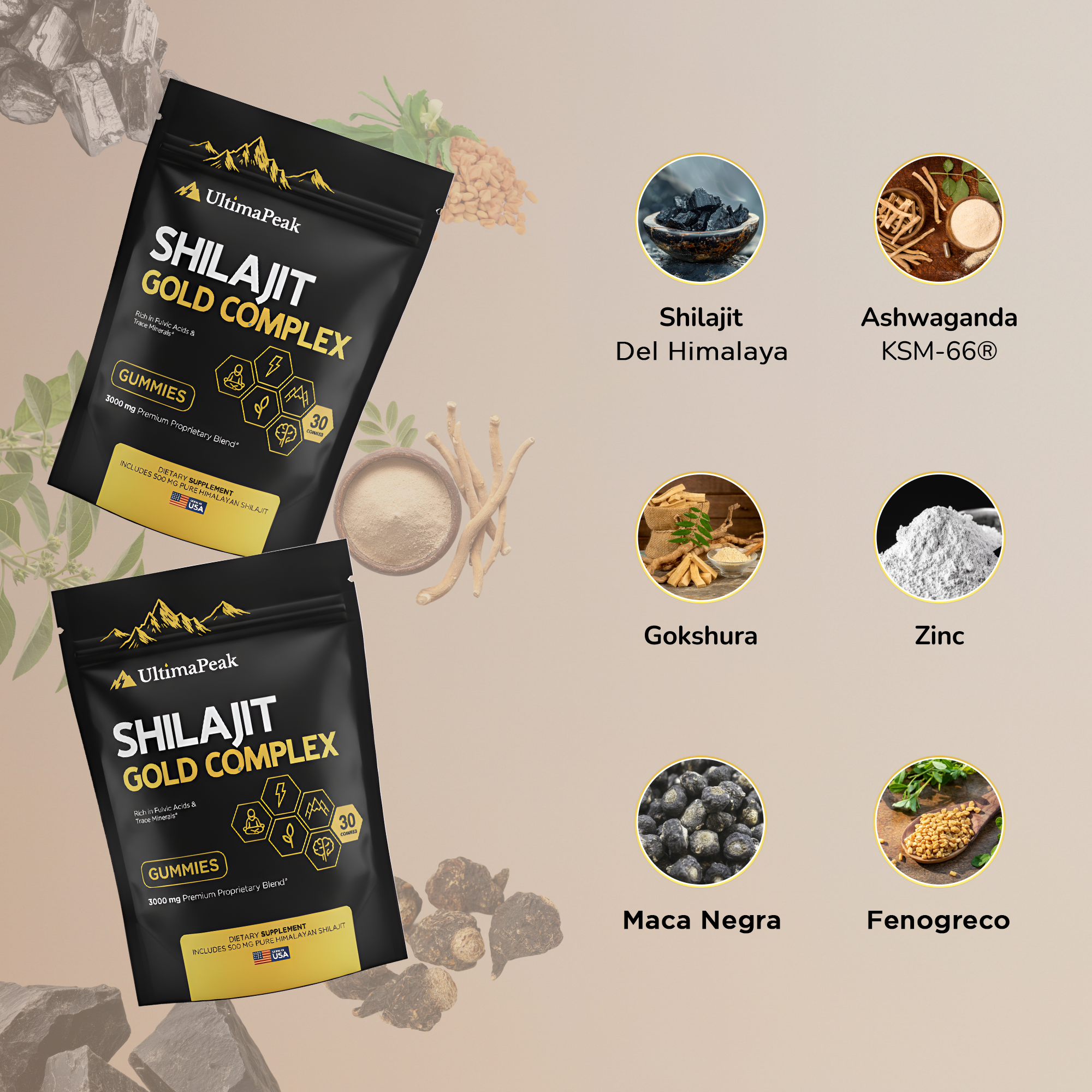 Gomitas de Shilajit · Energía y Testosterona Natural